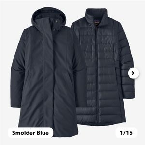 Patagonia 3 in 1 parka the color is smolder blue